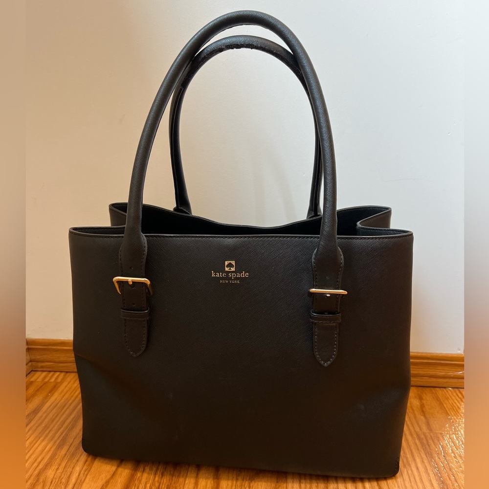 Kate Spade Black Leather Shoulder Bag Large